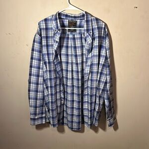 Men’s walnut creak blue white grey plaid shirt
